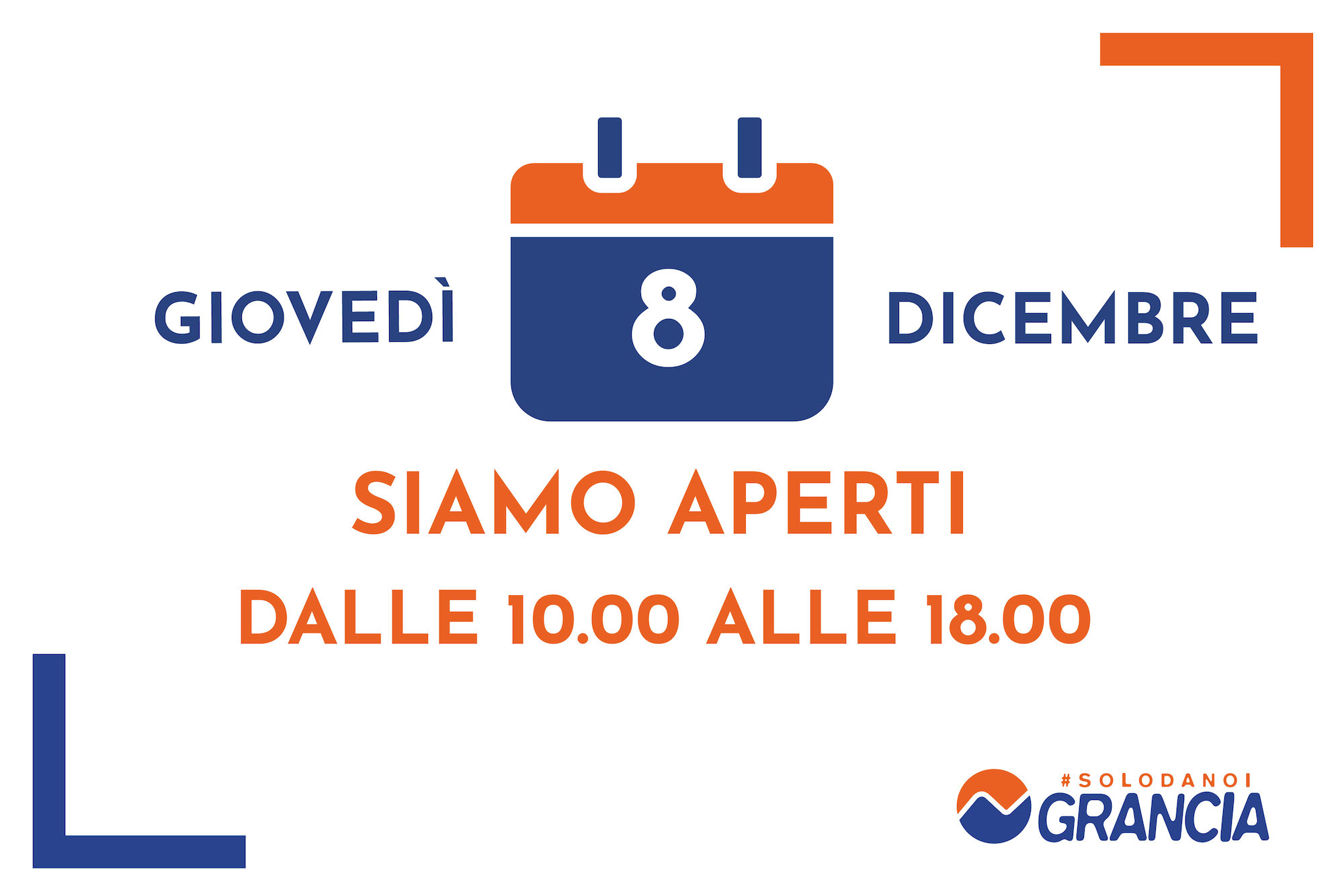 Giovedì 8 dicembre siamo aperti dalle 10.00 alle 18.00! Vi aspettiamo 🥰
