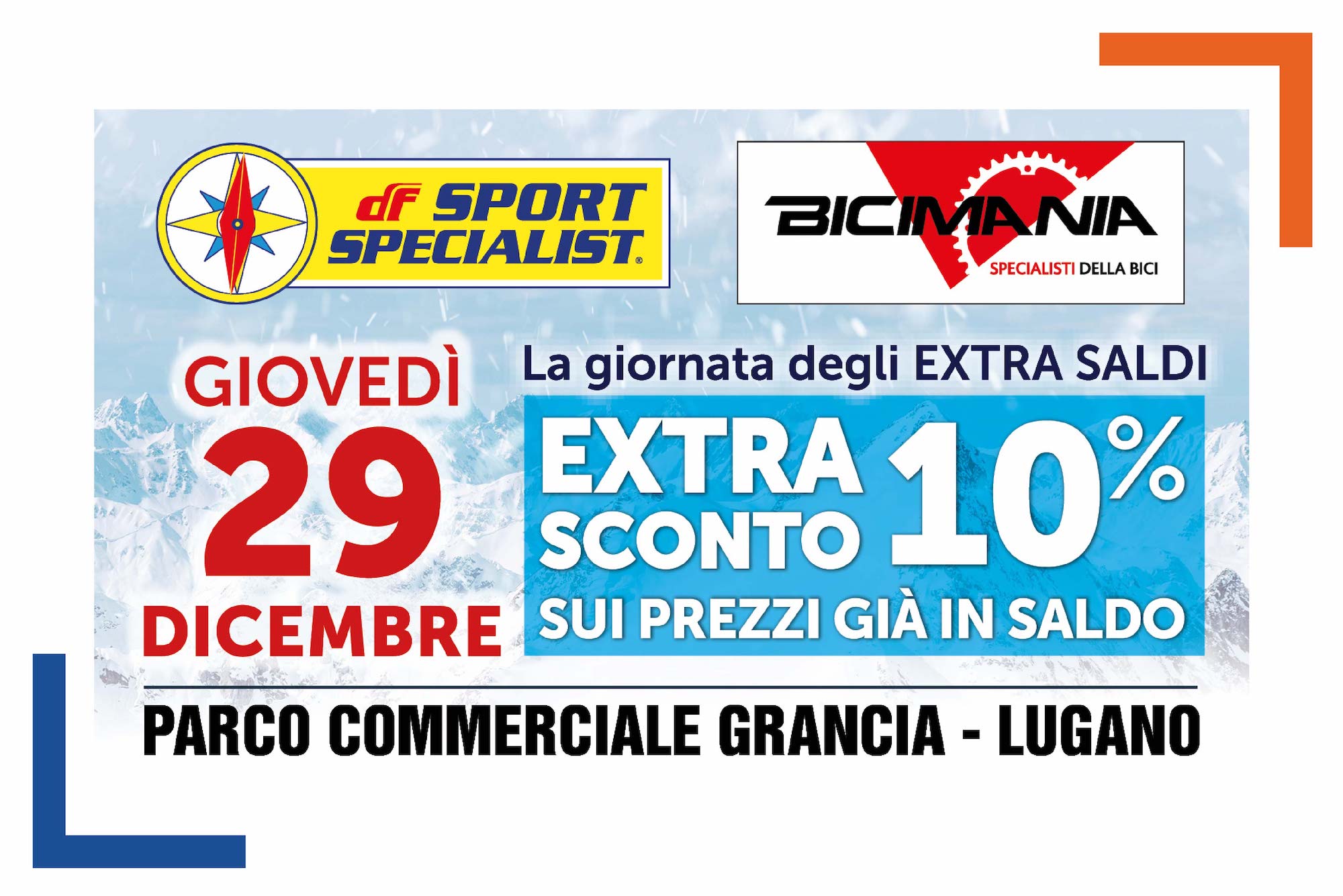 Giovedì 29 dicembre, extra sconti da DF Sport Specialist e Bicimania